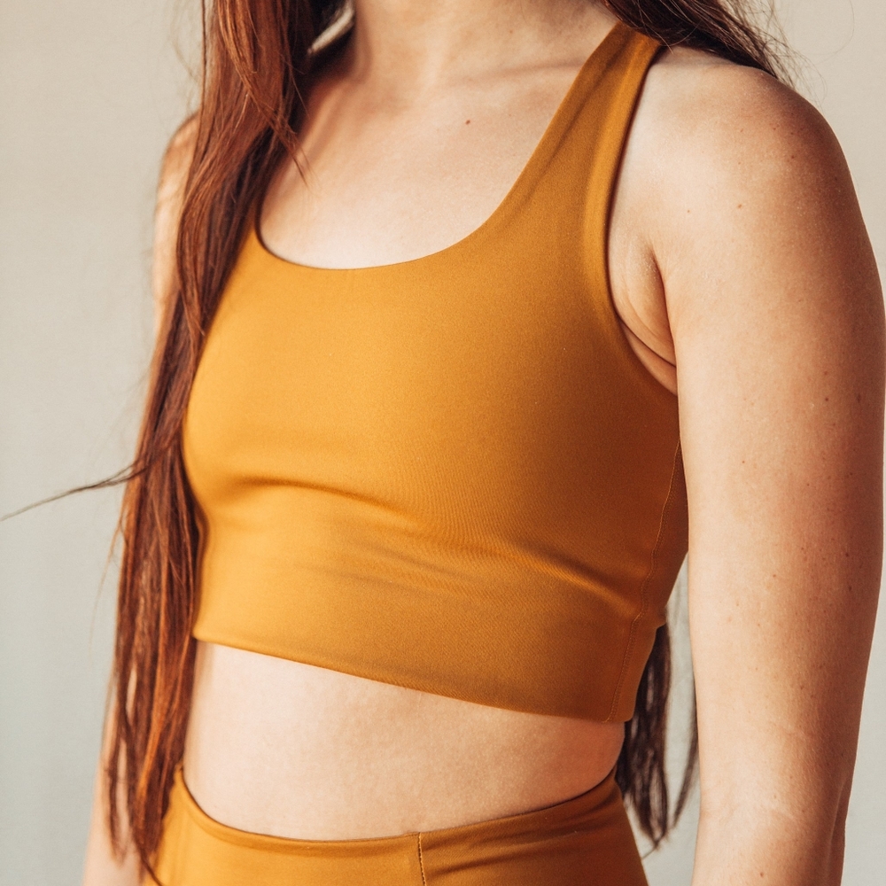 Girlfriend Paloma Sports Bra - Saddle, size XS